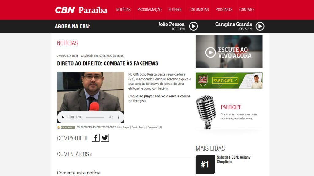 Foto Direto ao Direito: combate às fakenews