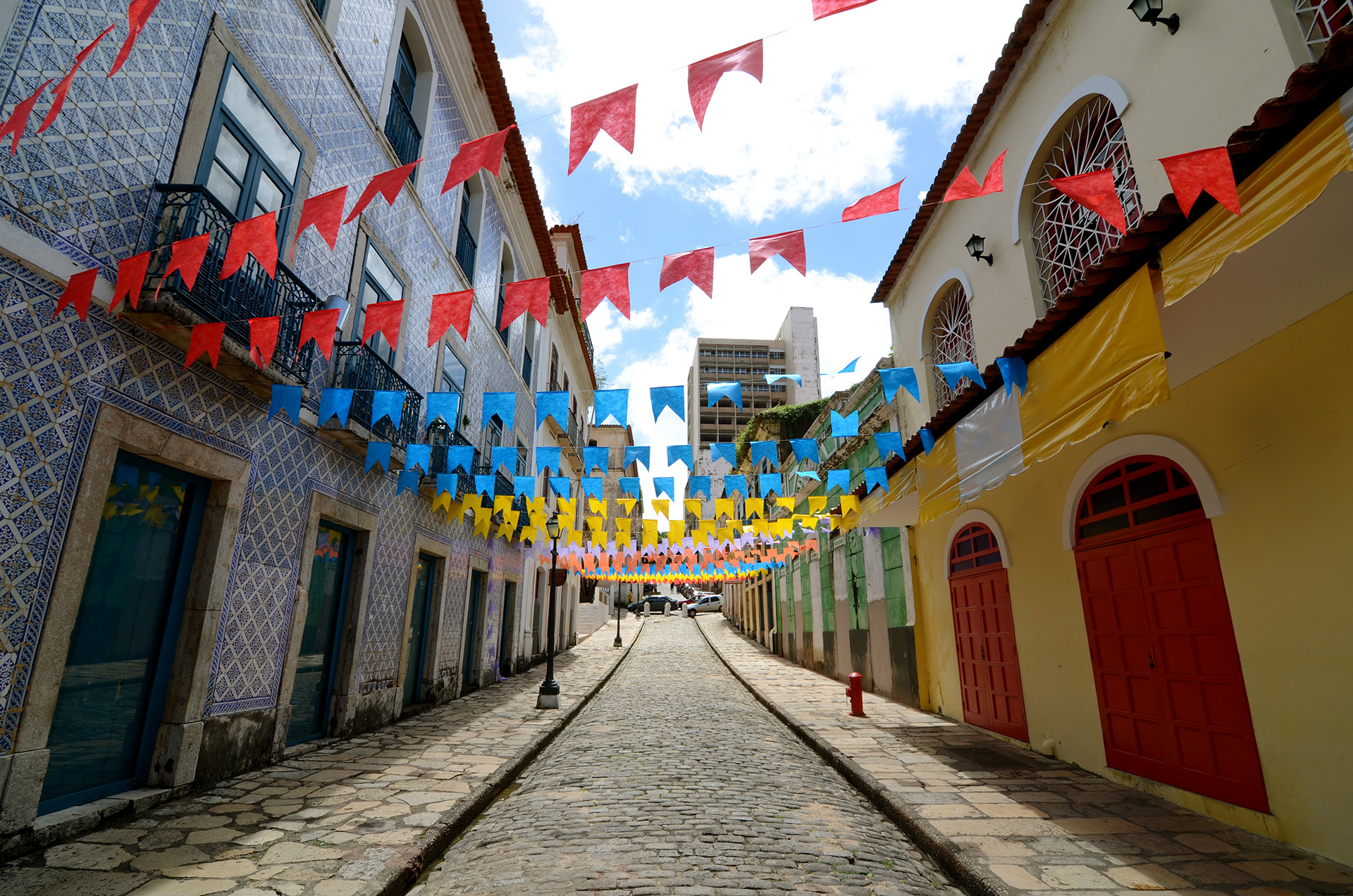 Colorful decorations on buildings